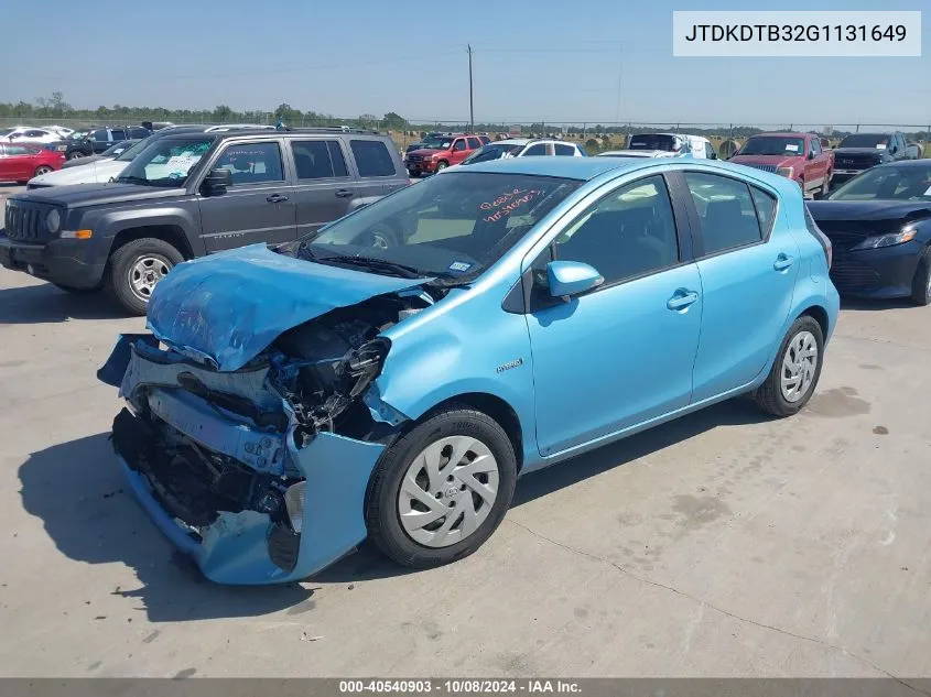 JTDKDTB32G1131649 2016 Toyota Prius C Two