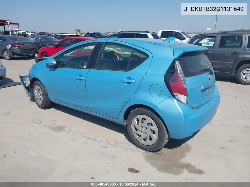 JTDKDTB32G1131649 2016 Toyota Prius C Two