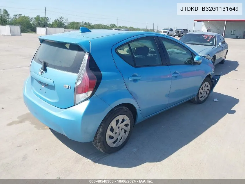 JTDKDTB32G1131649 2016 Toyota Prius C Two