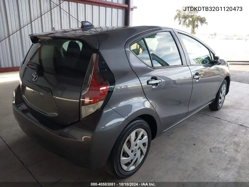 2016 Toyota Prius C One VIN: JTDKDTB32G1120473 Lot: 40583051