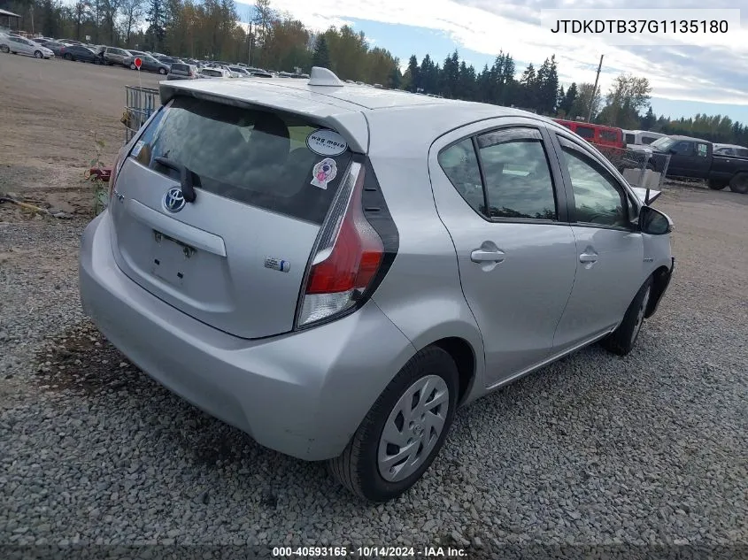 2016 Toyota Prius C Two VIN: JTDKDTB37G1135180 Lot: 40593165