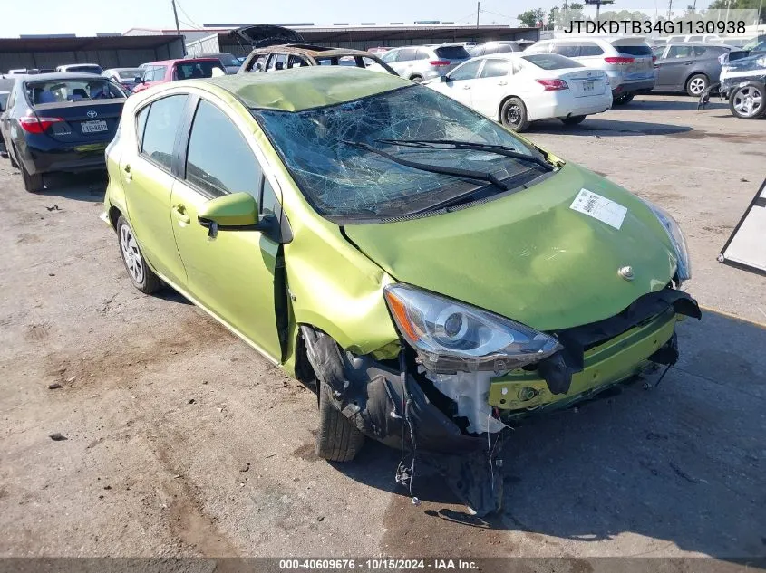 2016 Toyota Prius C Two VIN: JTDKDTB34G1130938 Lot: 40609676