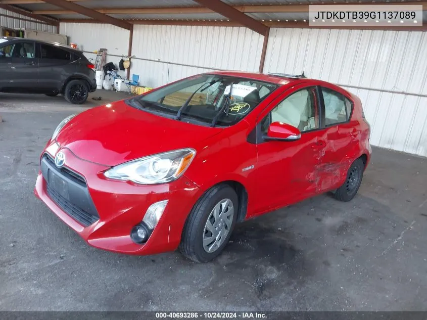 2016 Toyota Prius C Two VIN: JTDKDTB39G1137089 Lot: 40693286