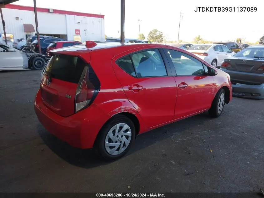 2016 Toyota Prius C Two VIN: JTDKDTB39G1137089 Lot: 40693286