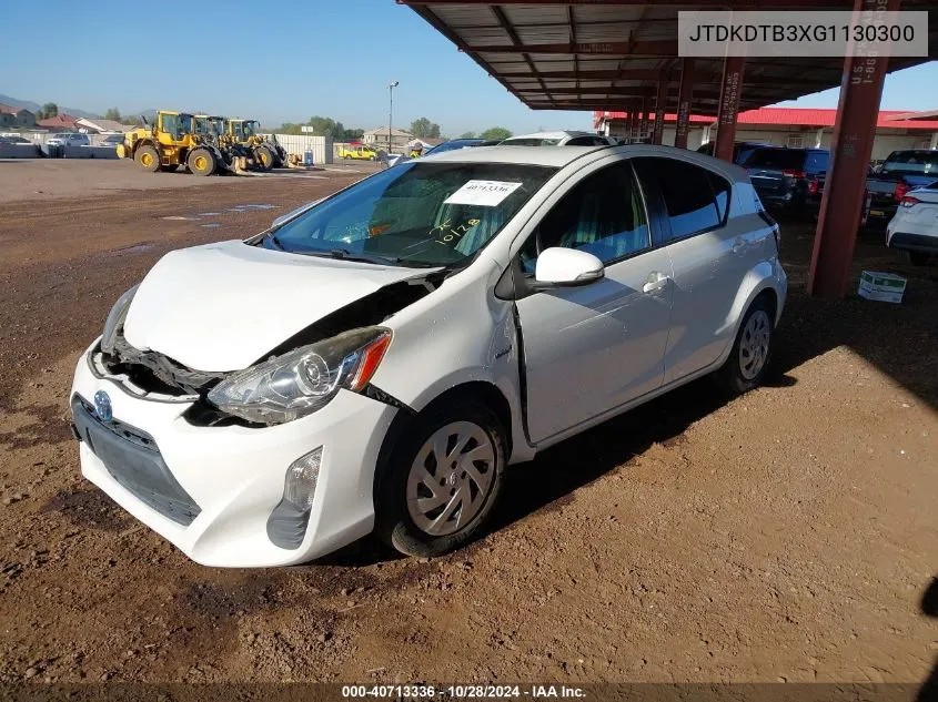 2016 Toyota Prius C One VIN: JTDKDTB3XG1130300 Lot: 40713336