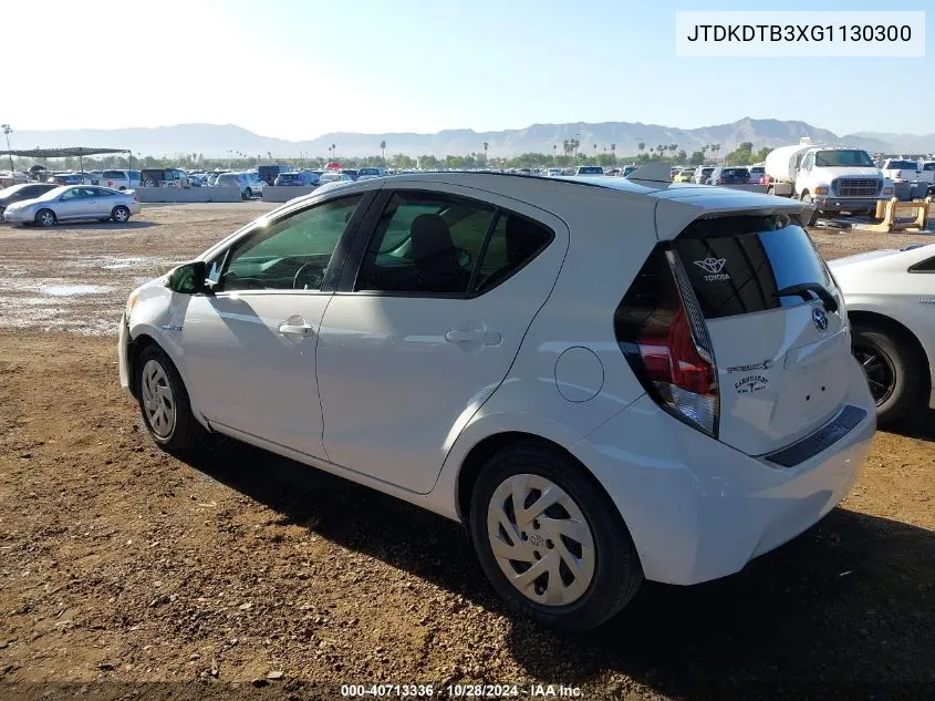 2016 Toyota Prius C One VIN: JTDKDTB3XG1130300 Lot: 40713336