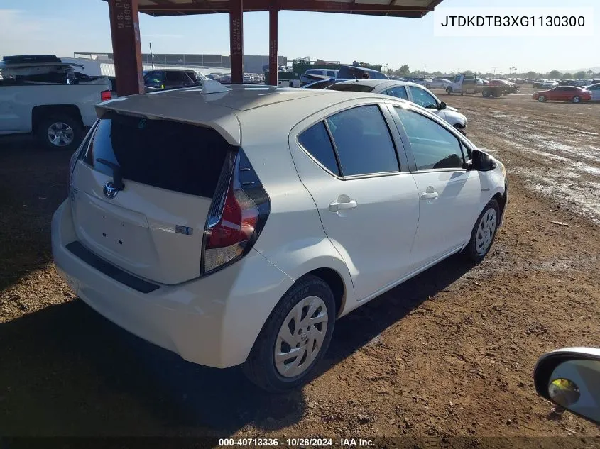 2016 Toyota Prius C One VIN: JTDKDTB3XG1130300 Lot: 40713336