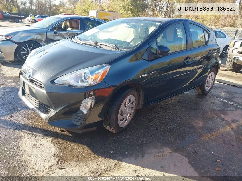 2016 Toyota Prius C One VIN: JTDKDTB35G1135520 Lot: 40762467