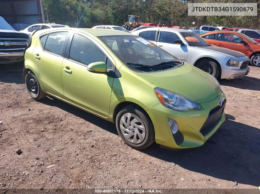 JTDKDTB34G1590679 2016 Toyota Prius C One