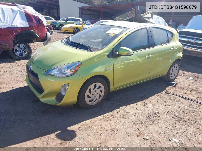 JTDKDTB34G1590679 2016 Toyota Prius C One