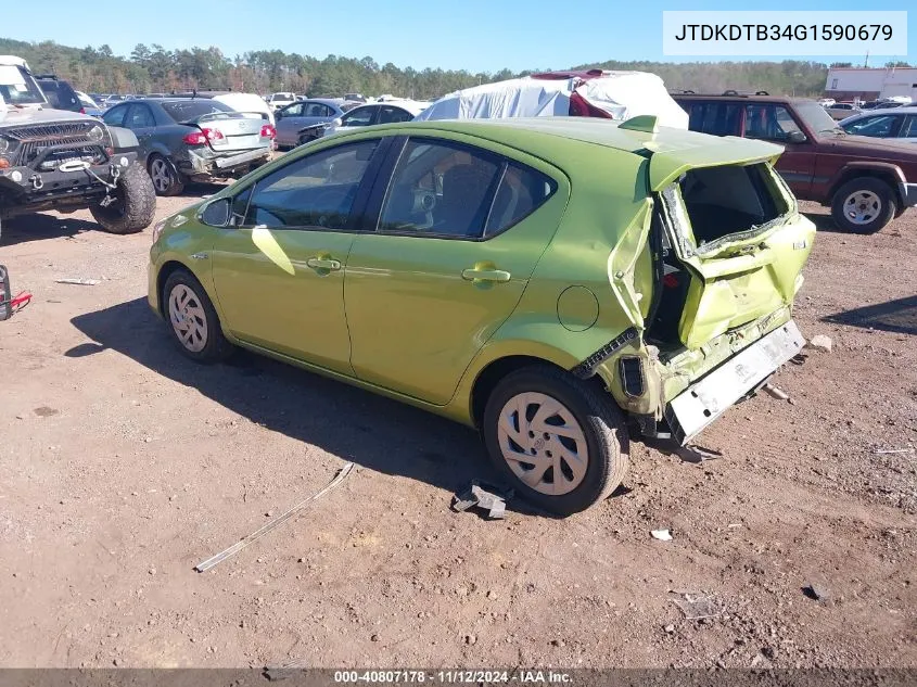 JTDKDTB34G1590679 2016 Toyota Prius C One