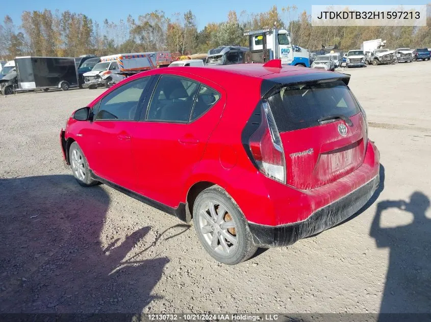 2017 Toyota Prius C Technology VIN: JTDKDTB32H1597213 Lot: 12130732