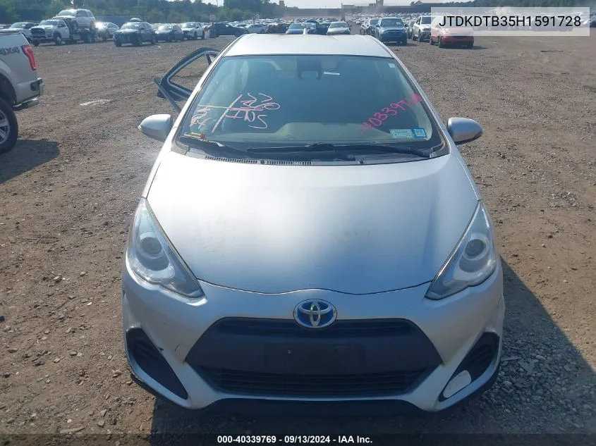 2017 Toyota Prius C Three VIN: JTDKDTB35H1591728 Lot: 40339769