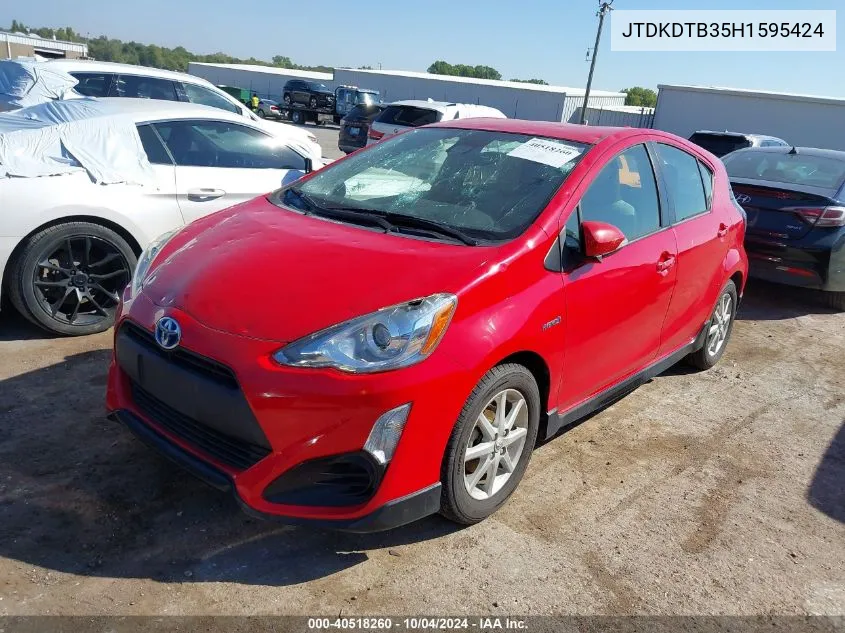 2017 Toyota Prius C One VIN: JTDKDTB35H1595424 Lot: 40518260