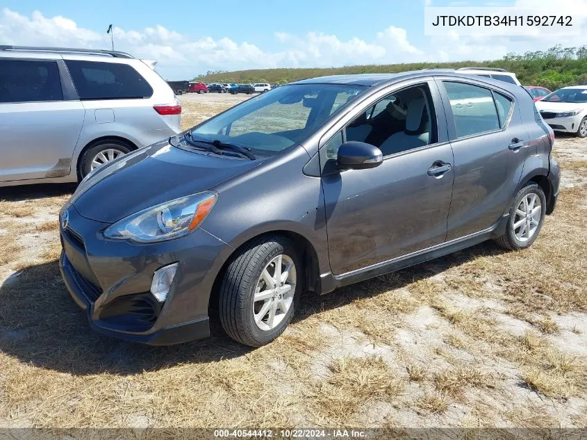 2017 Toyota Prius C One VIN: JTDKDTB34H1592742 Lot: 40544412