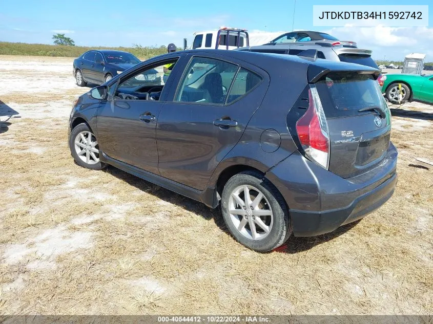 2017 Toyota Prius C One VIN: JTDKDTB34H1592742 Lot: 40544412