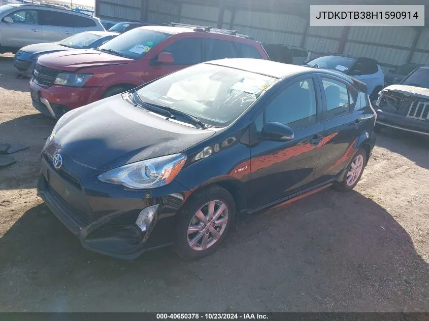 2017 Toyota Prius C Two VIN: JTDKDTB38H1590914 Lot: 40650378