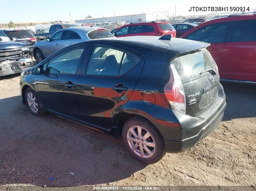 JTDKDTB38H1590914 2017 Toyota Prius C Two