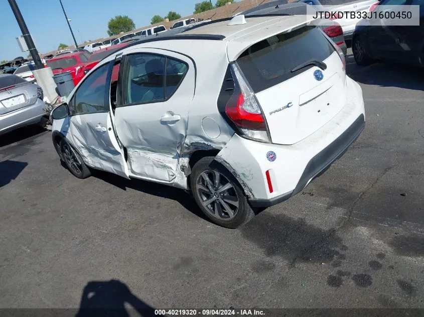 JTDKDTB33J1600450 2018 Toyota Prius C One