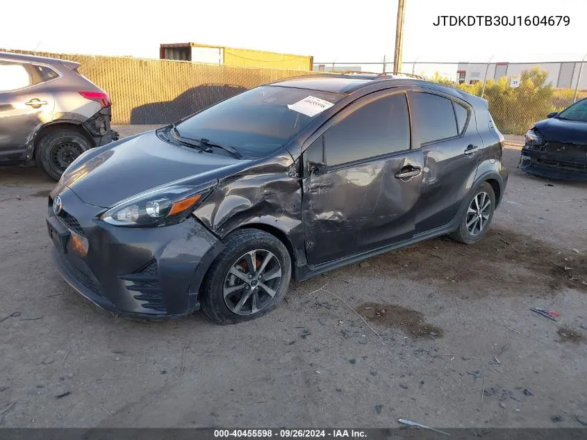 2018 Toyota Prius C One VIN: JTDKDTB30J1604679 Lot: 40455598