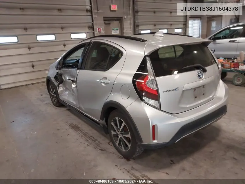 2018 Toyota Prius C Two VIN: JTDKDTB38J1604378 Lot: 40486109