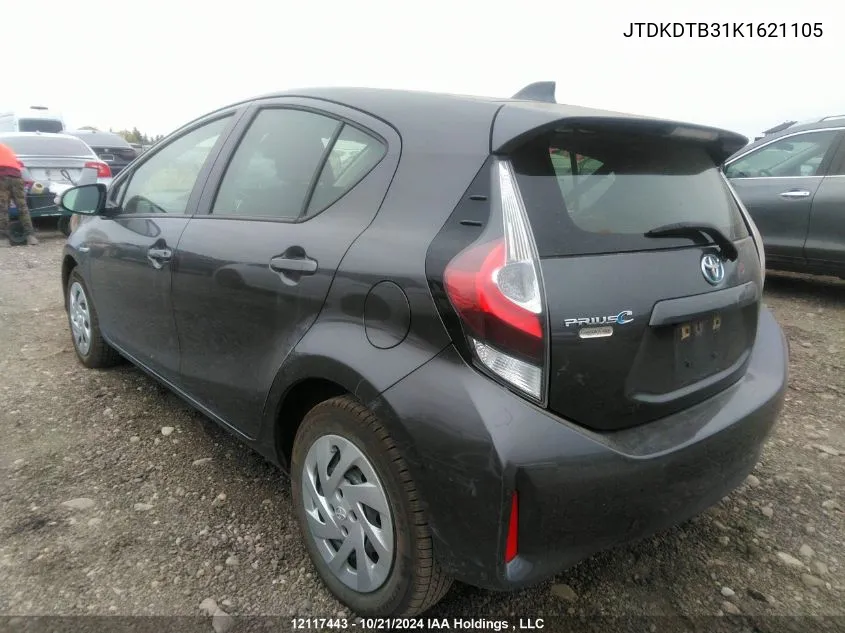 JTDKDTB31K1621105 2019 Toyota Prius C