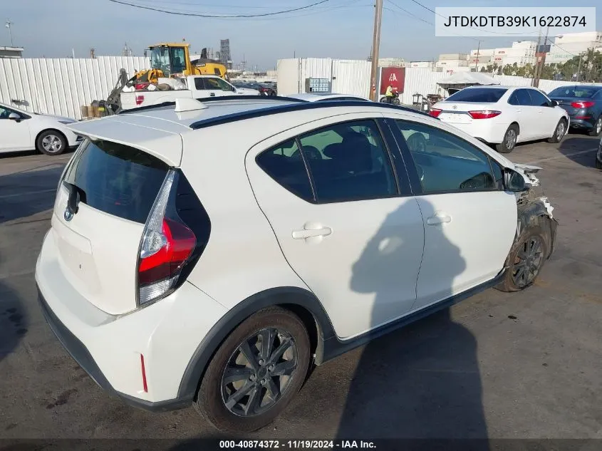 2019 Toyota Prius C Le VIN: JTDKDTB39K1622874 Lot: 40874372