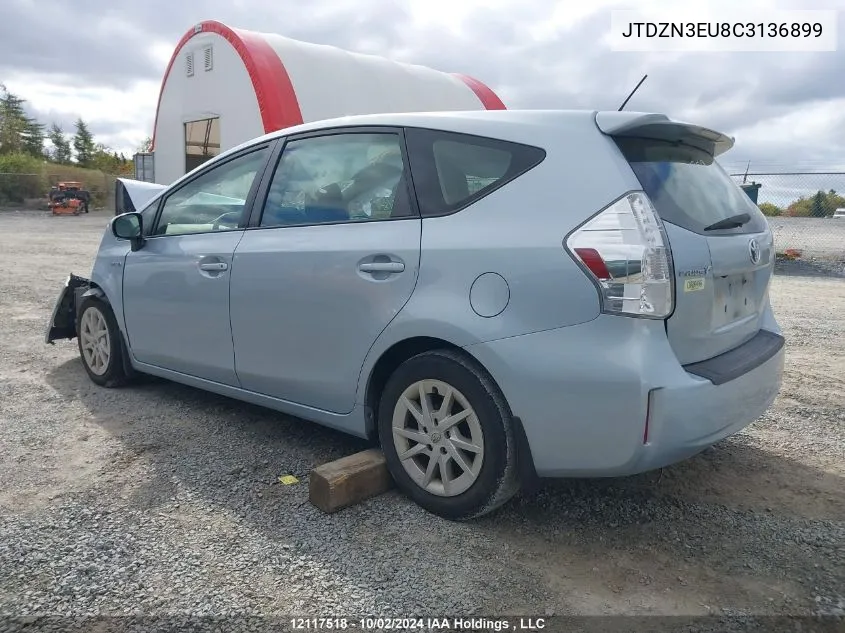 2012 Toyota Prius V VIN: JTDZN3EU8C3136899 Lot: 12117518