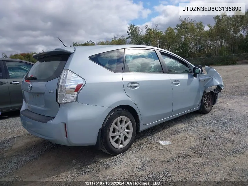 2012 Toyota Prius V VIN: JTDZN3EU8C3136899 Lot: 12117518