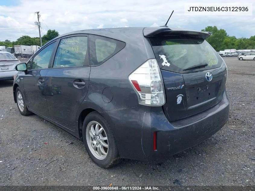 2012 Toyota Prius V Three VIN: JTDZN3EU6C3122936 Lot: 39600848