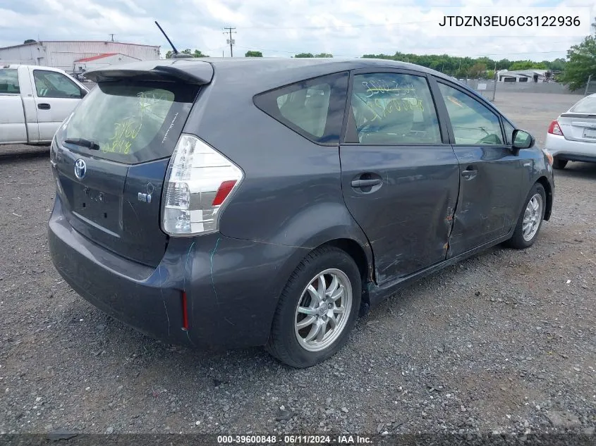 2012 Toyota Prius V Three VIN: JTDZN3EU6C3122936 Lot: 39600848