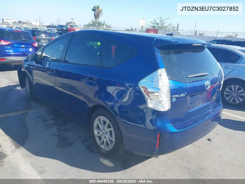 2012 Toyota Prius V Three VIN: JTDZN3EU7C3027852 Lot: 40440326