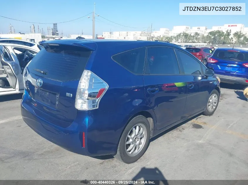 2012 Toyota Prius V Three VIN: JTDZN3EU7C3027852 Lot: 40440326