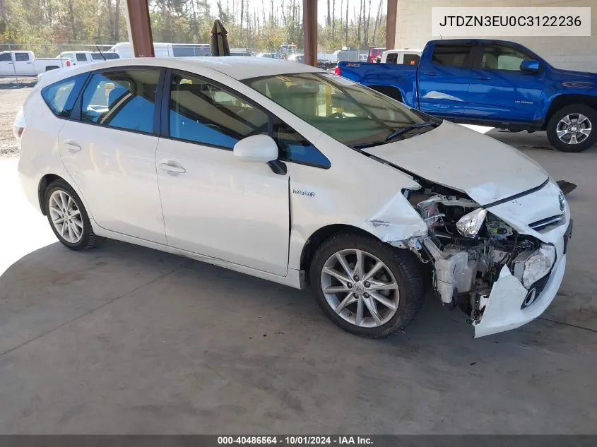 2012 Toyota Prius V VIN: JTDZN3EU0C3122236 Lot: 40486564