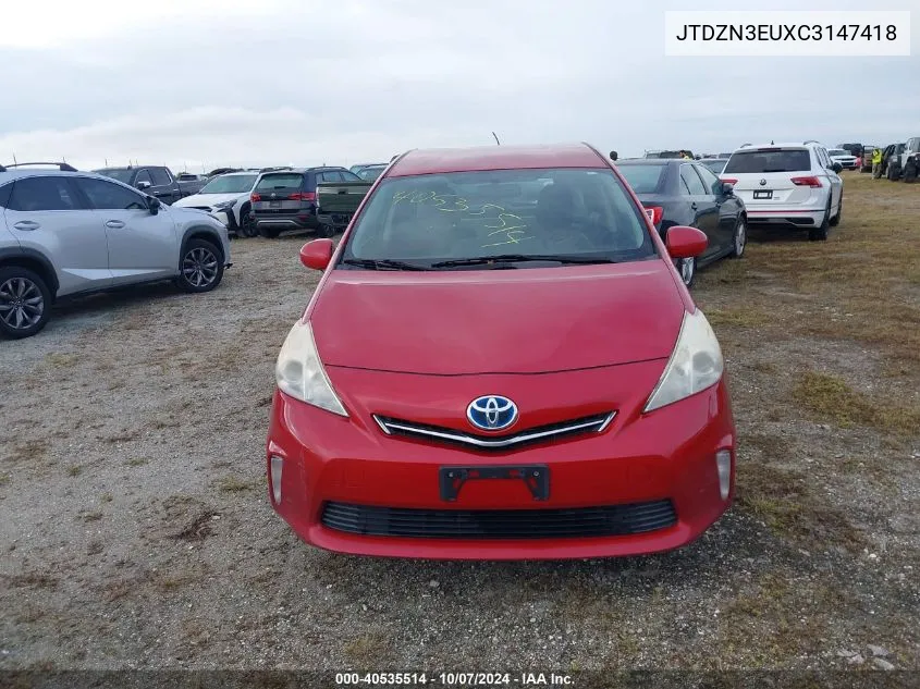 2012 Toyota Prius V VIN: JTDZN3EUXC3147418 Lot: 40535514