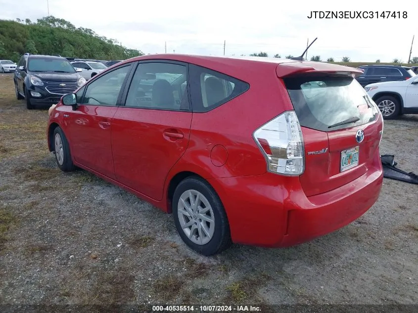 2012 Toyota Prius V VIN: JTDZN3EUXC3147418 Lot: 40535514