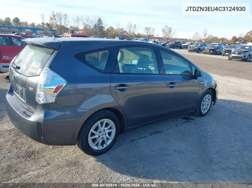 2012 Toyota Prius V VIN: JTDZN3EU4C3124930 Lot: 40708919