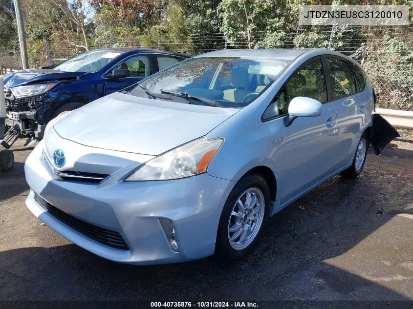 2012 Toyota Prius V Two VIN: JTDZN3EU8C3120010 Lot: 40735876