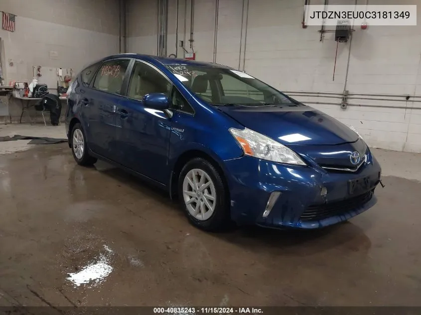 2012 Toyota Prius V Two VIN: JTDZN3EU0C3181349 Lot: 40835243