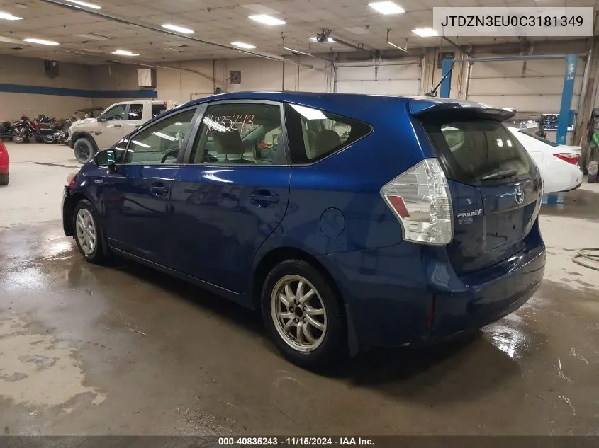 2012 Toyota Prius V Two VIN: JTDZN3EU0C3181349 Lot: 40835243