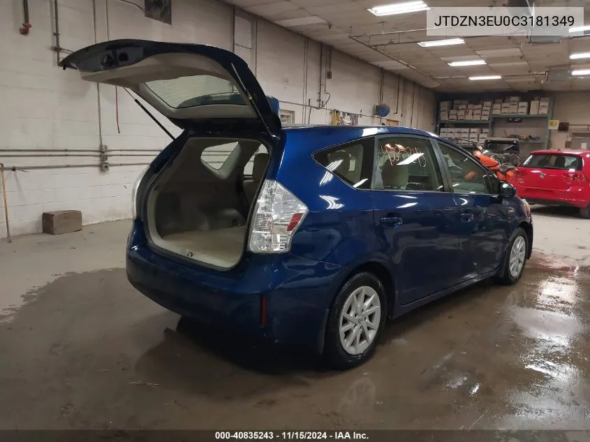 2012 Toyota Prius V Two VIN: JTDZN3EU0C3181349 Lot: 40835243