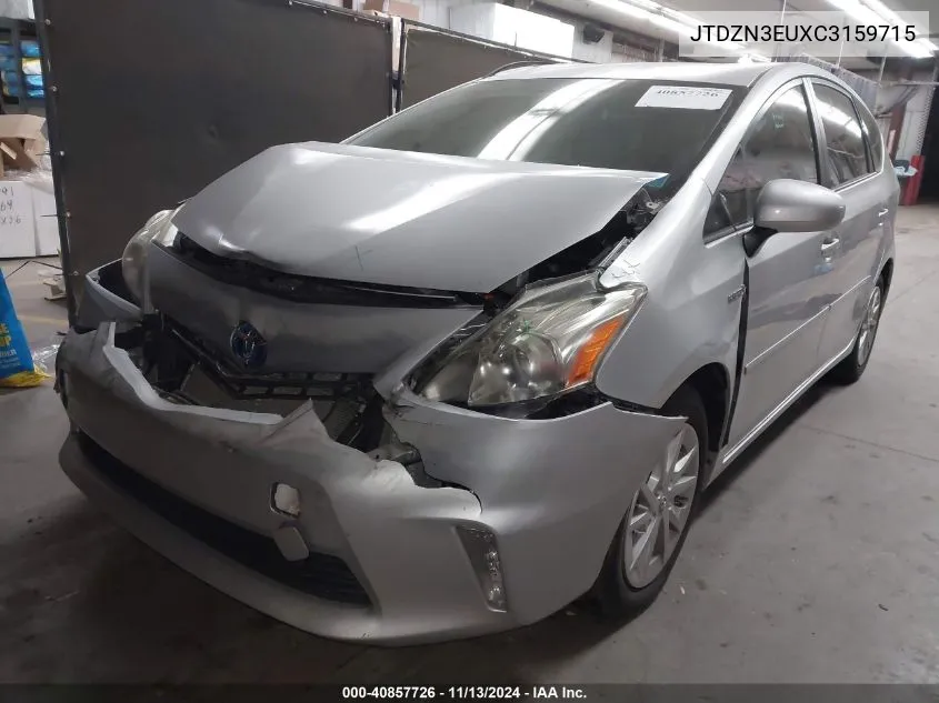 2012 Toyota Prius V Two VIN: JTDZN3EUXC3159715 Lot: 40857726