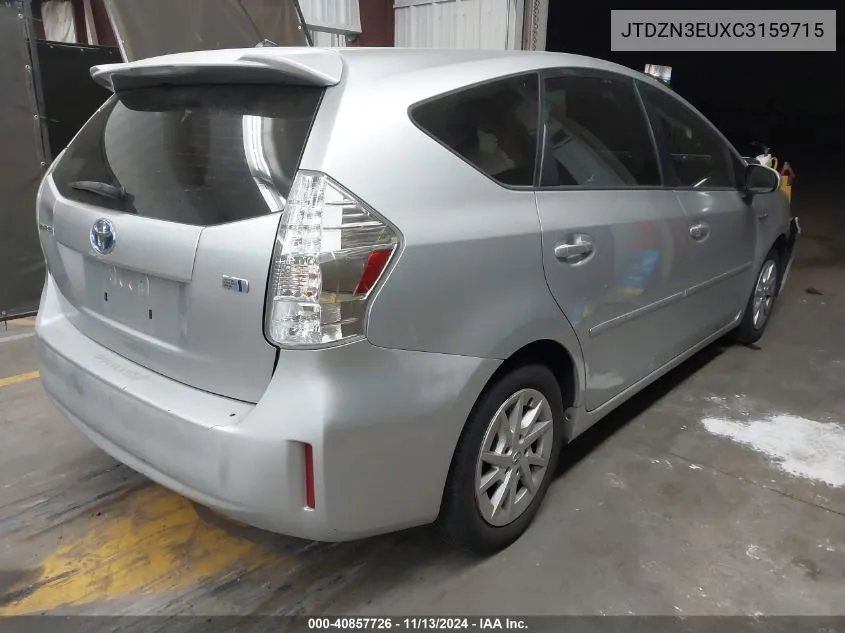 2012 Toyota Prius V Two VIN: JTDZN3EUXC3159715 Lot: 40857726