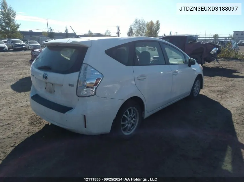 2013 Toyota Prius V VIN: JTDZN3EUXD3188097 Lot: 12111555