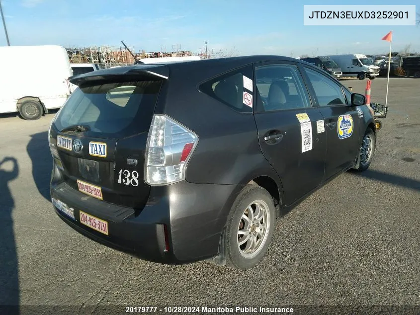 2013 Toyota Prius V VIN: JTDZN3EUXD3252901 Lot: 20179777