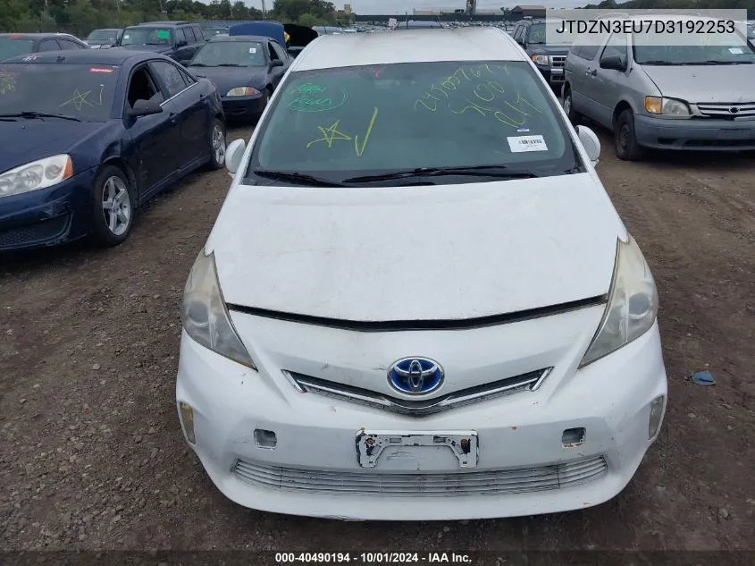 2013 Toyota Prius V Two VIN: JTDZN3EU7D3192253 Lot: 40490194