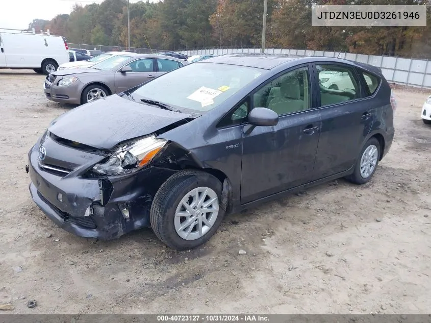 2013 Toyota Prius V Two VIN: JTDZN3EU0D3261946 Lot: 40723127