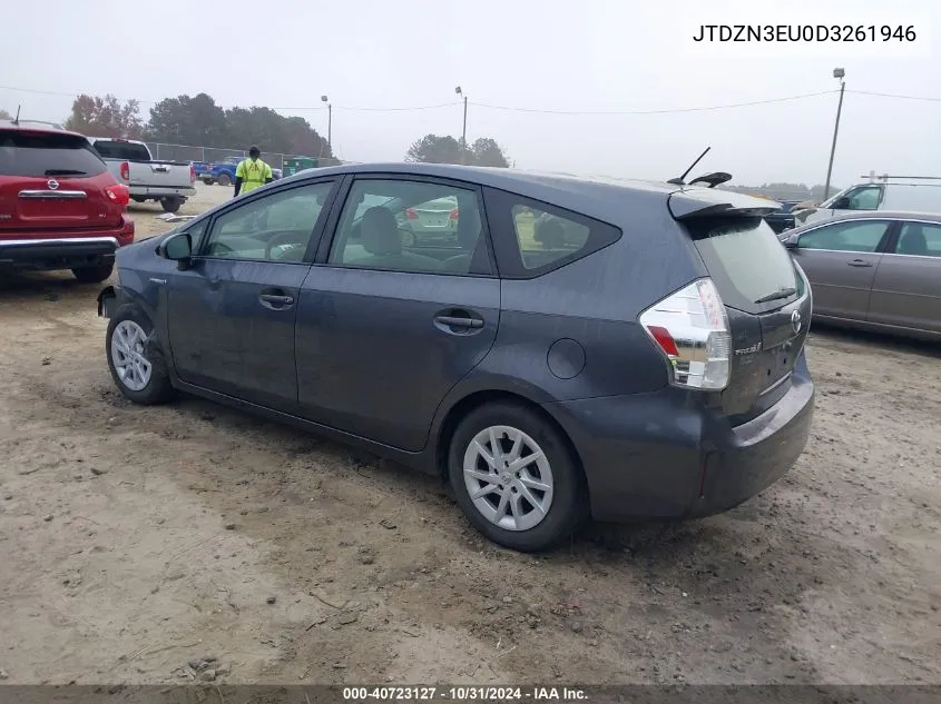 2013 Toyota Prius V Two VIN: JTDZN3EU0D3261946 Lot: 40723127