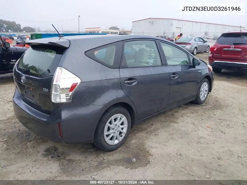 2013 Toyota Prius V Two VIN: JTDZN3EU0D3261946 Lot: 40723127