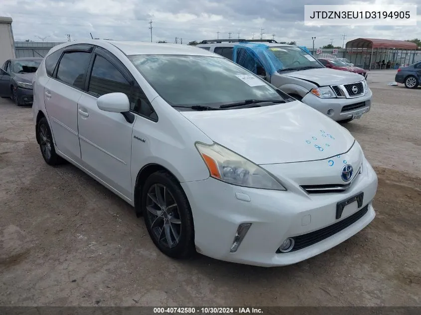 2013 Toyota Prius V Five VIN: JTDZN3EU1D3194905 Lot: 40742580